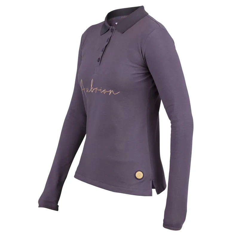 Aubrion Team Long Sleeve Polo - Grey-2
